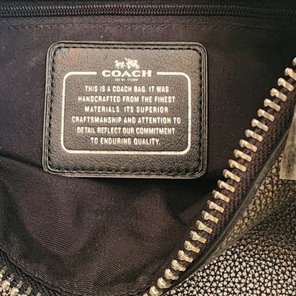 Coach Gray Metallic Hobo Pebble Leather Shoulder Bag - Picture 6 of 13